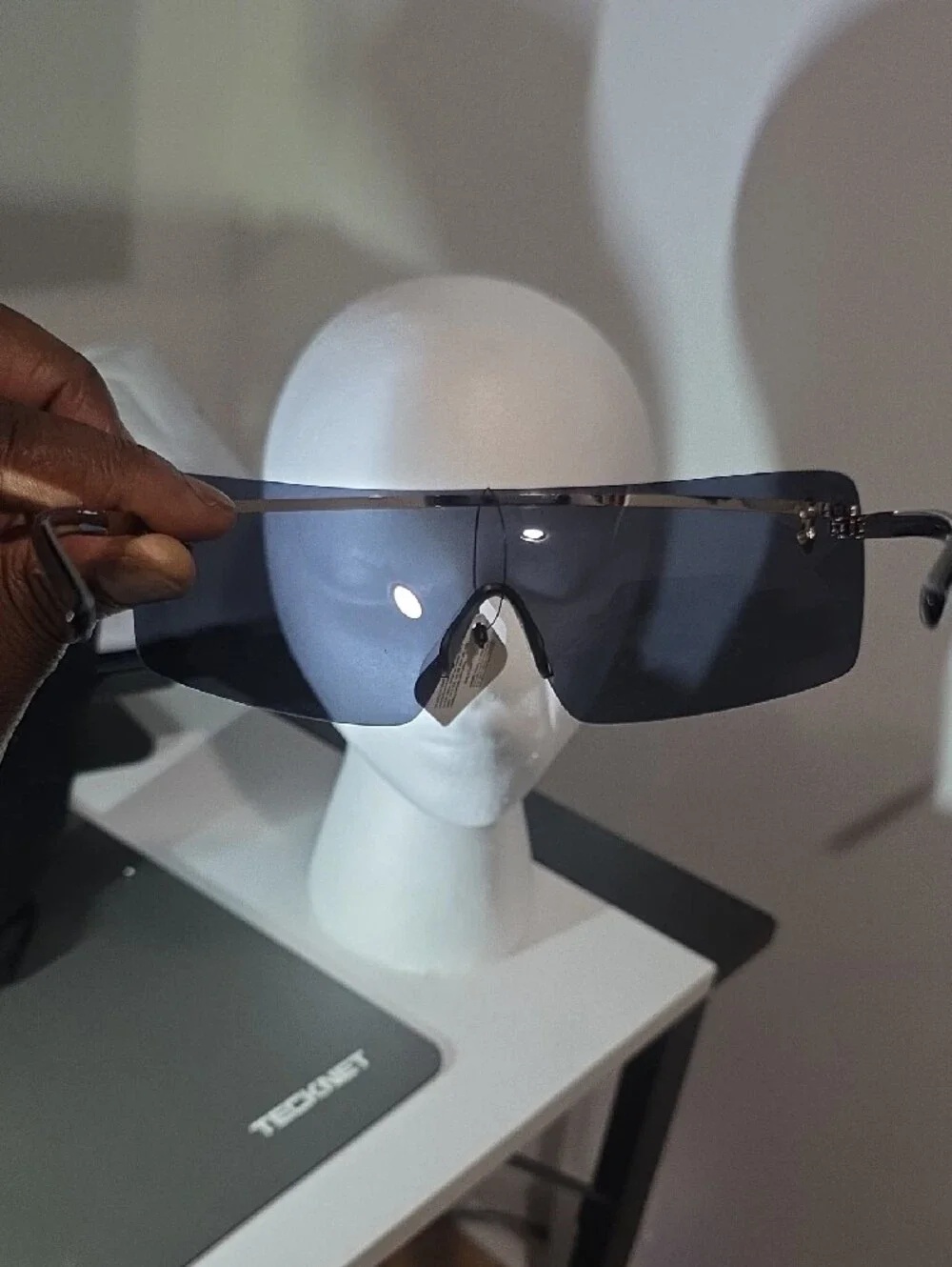 Black Shield Visor Polarized Sunglasses